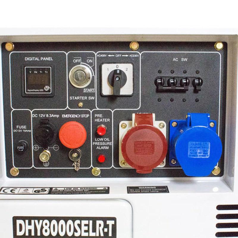 Hyundai DHY8000SELR-T Diesel Generator Silent Multi Phase (230v & 400v) / 5.8kW / 7.5kVA