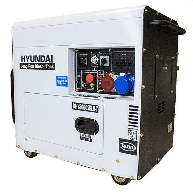 Hyundai DHY8000SELR-T Diesel Generator Silent Multi Phase (230v & 400v) / 5.8kW / 7.5kVA
