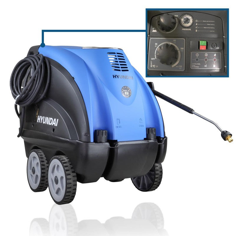 Hyundai HY155HPW-1 Hot Pressure Washer Commercial Power Jet Washer / 2610psi / 180bar / 110°C / 2.8kW