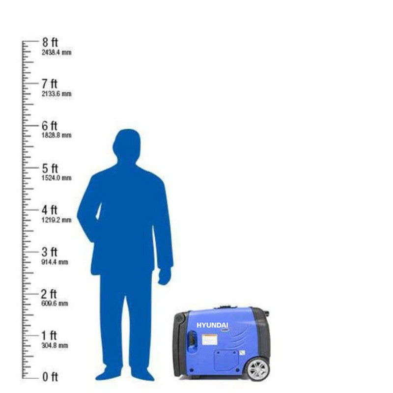Hyundai HY3200SEi Petrol Inverter Generator Portable With Wheel Kit Pure Sine Wave / 3200W / 3.2 kW