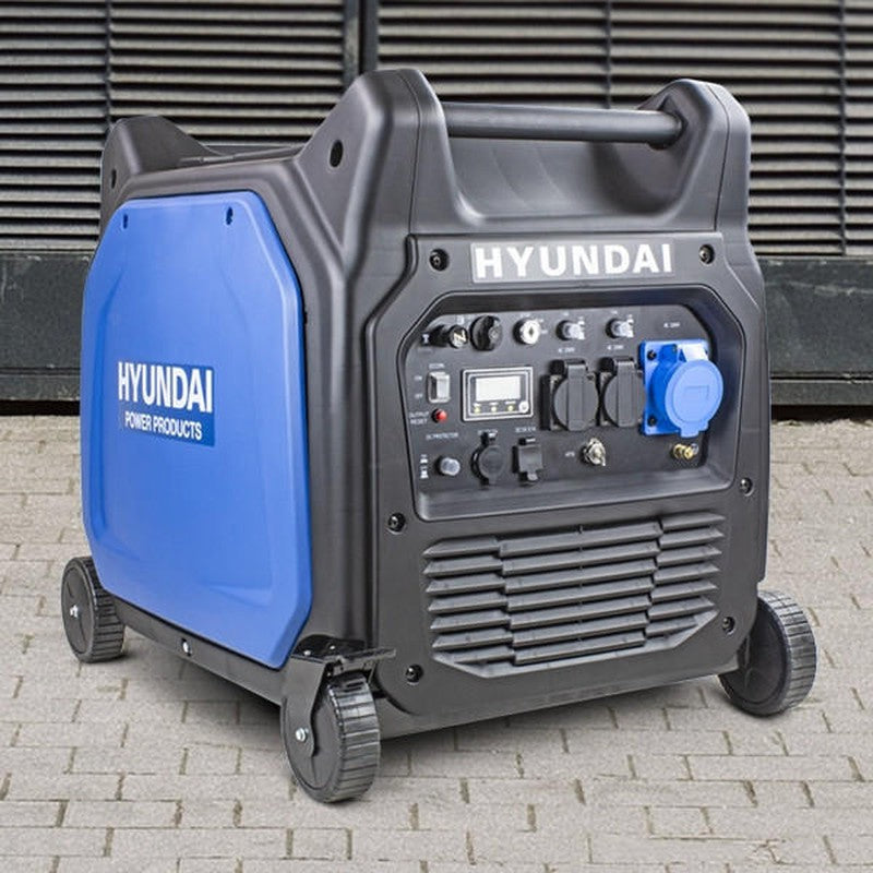 Hyundai HY6500SEi Petrol Inverter Generator Portable With Wheels Pure Sine Wave / 6600W / 6.6kW / DC & USB
