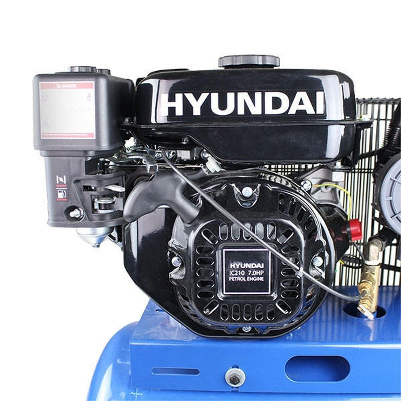 Hyundai HY70100P Heavy Duty Petrol Air Compressor Belt Drive / 7hp / 90L / 10.7CFM / 145psi