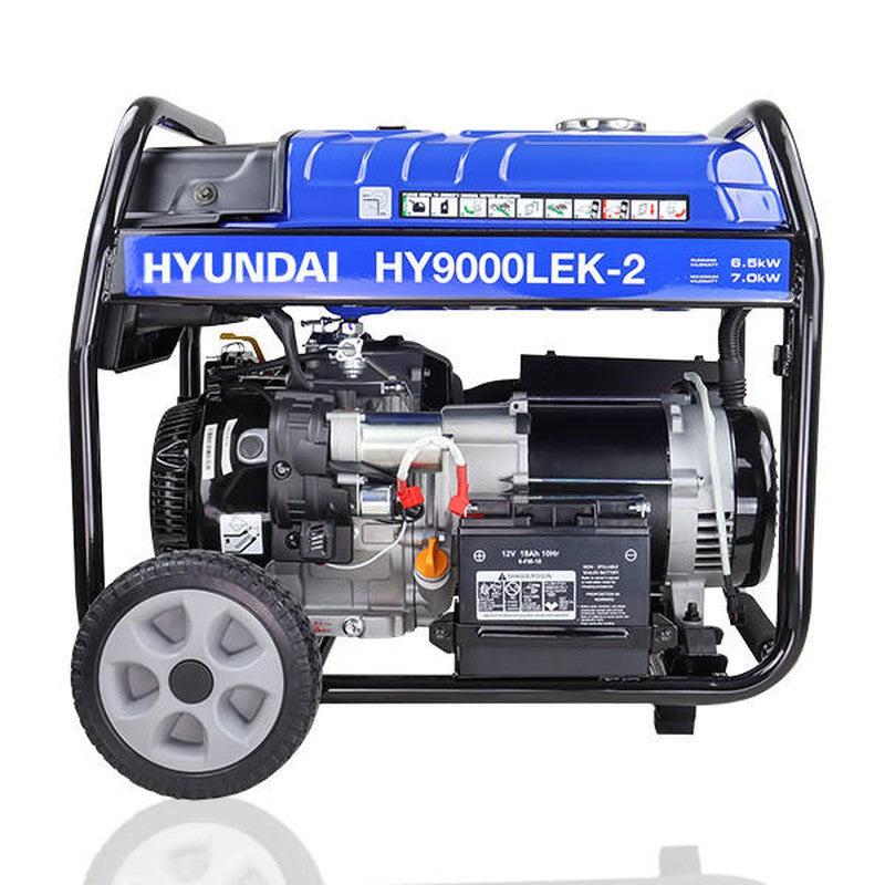 Hyundai HY9000LEk-2 Petrol Open Frame Site Generator Portable With Wheel Kit / 7kW / 8.75kVA