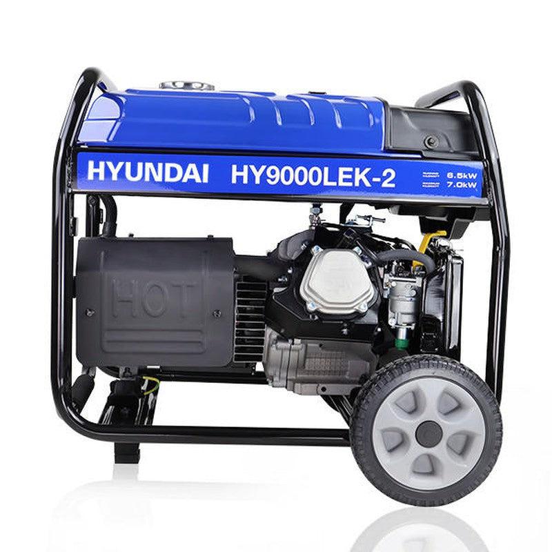 Hyundai HY9000LEk-2 Petrol Open Frame Site Generator Portable With Wheel Kit / 7kW / 8.75kVA