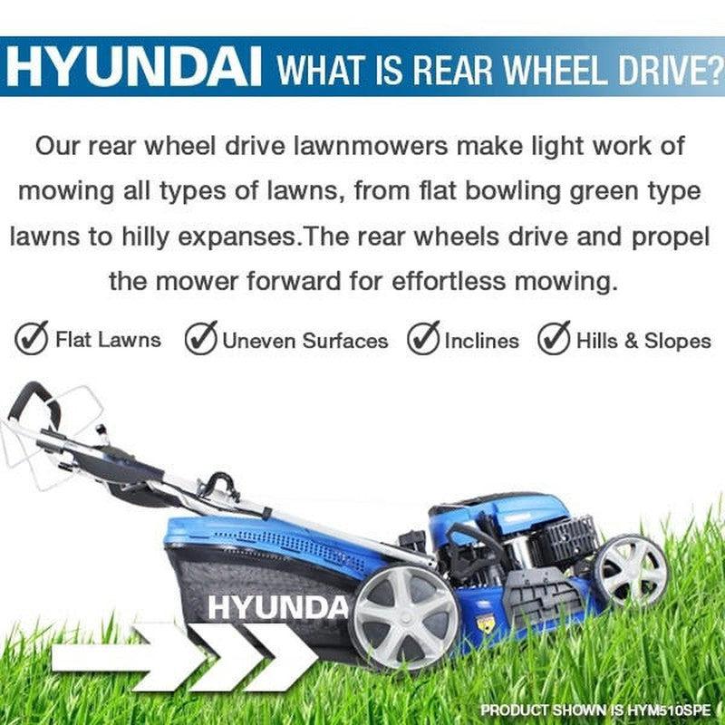 Hyundai HYM460SPE Petrol Lawn Mower Mulcher Self Propelled Electric Start / 18" / 46cm / 139cc