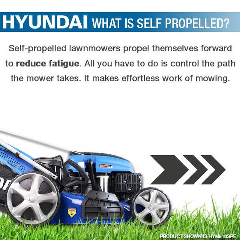 Hyundai HYM530SPER Petrol Roller Lawn Mower Self Propelled Electric Start / 21" / 53cm / 196cc / 70L