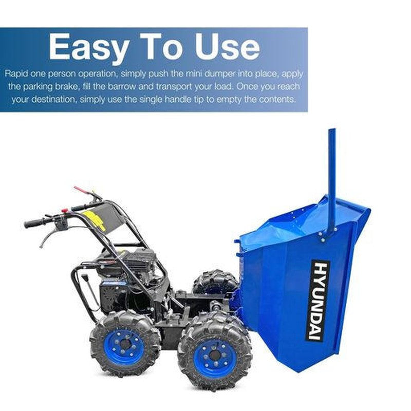 Hyundai HYMD500 Petrol Mini Dumper Power Barrow / 500kg / 196cc 4x4 Drive