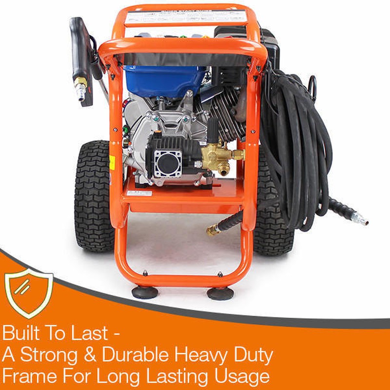 P1 Power Equipment P4200PWT+85.403.010 Petrol Pressure Washer With 24" Stainless Steel Flat Surface Cleaner / 4200psi / 290bar / 420cc / 15L/min Flow Rate