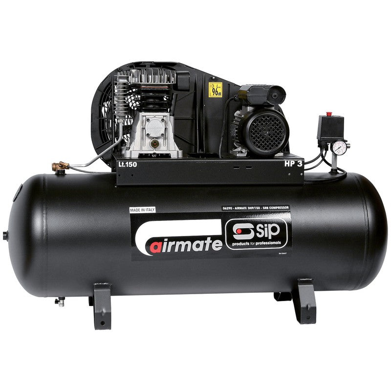 SIP 06290 3HP/150-SRB Belt Drive Compressor / 150 Litre / 13 CFM / 145 PSI