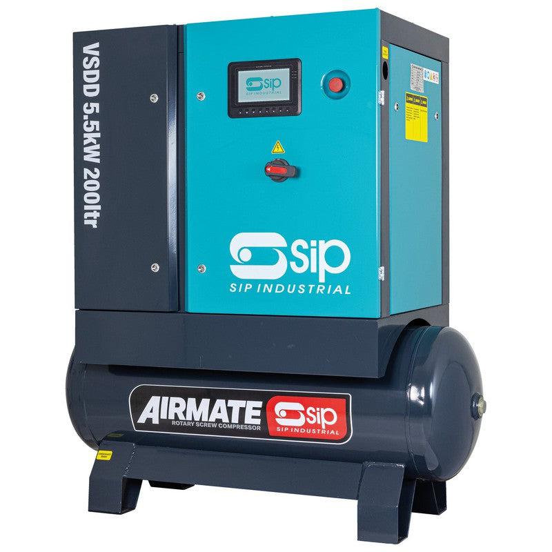 SIP 08258 VSDD Rotary Screw Compressor / 200 Litre / 25 CFM / 116 PSI / 5.5kW / 400v