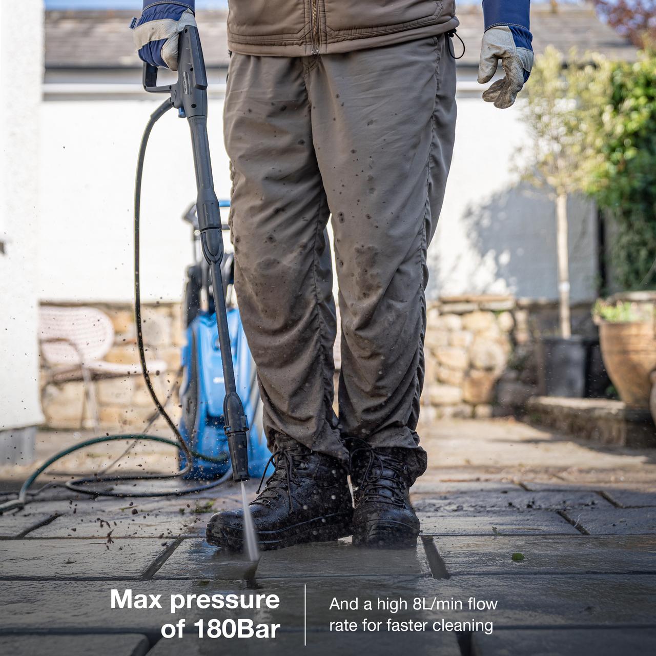 Hyundai HYW2400E Electric Pressure Washer / 2610psi / 180Bar / 2400W / High-Performance Jet Wash with Hose & Attachments