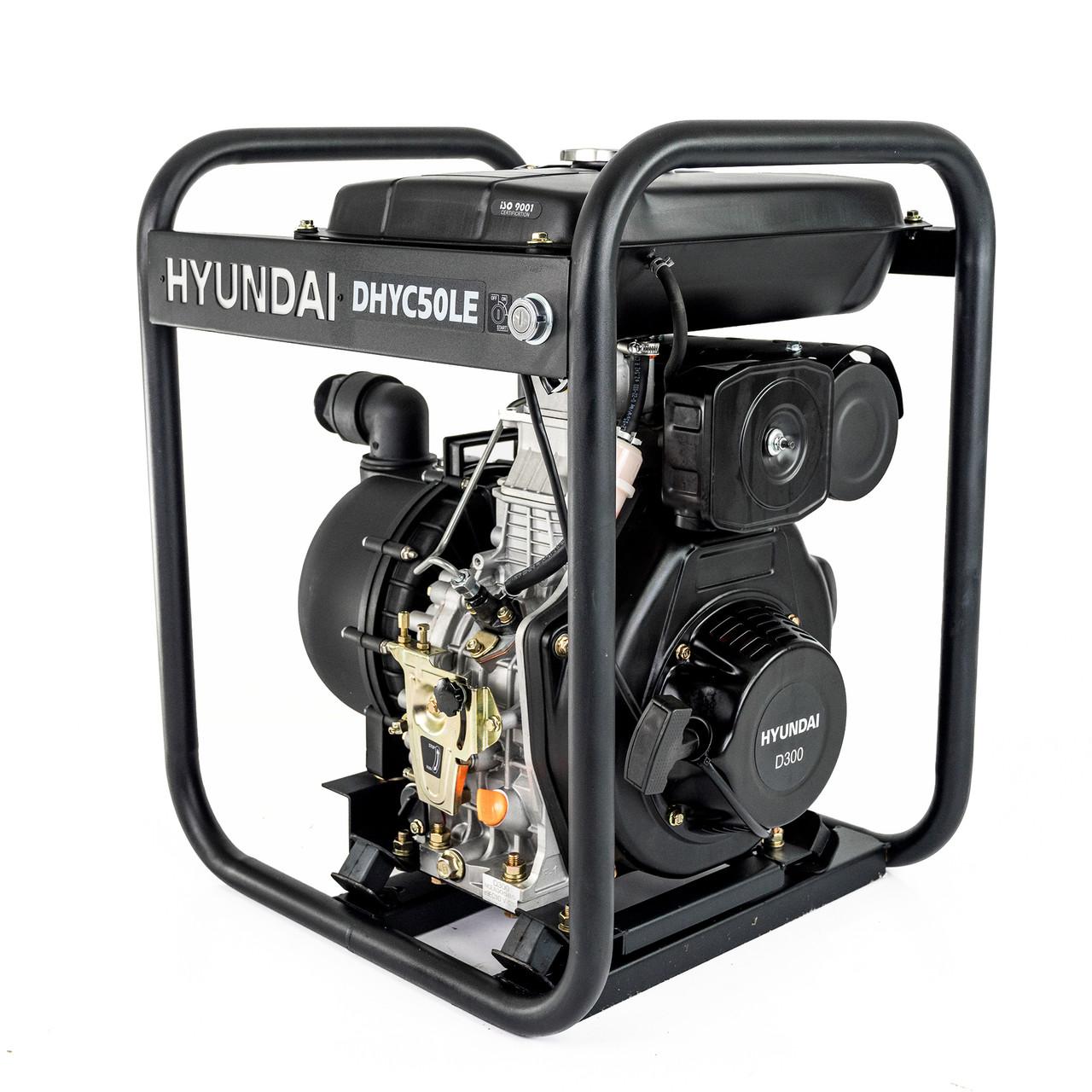 Hyundai DHYC50LE Diesel Water Pump / 50mm 2" / Chemical Water Pump / 35m Total Head / 7m Lift / 533L/min Flow Rate / 6hp / 296cc