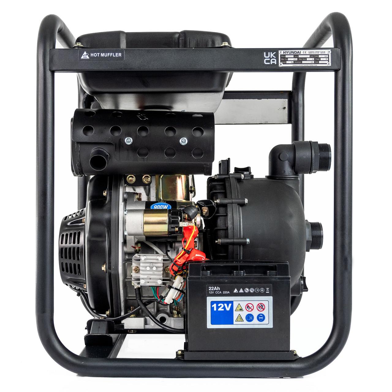 Hyundai DHYC50LE Diesel Water Pump / 50mm 2" / Chemical Water Pump / 35m Total Head / 7m Lift / 533L/min Flow Rate / 6hp / 296cc