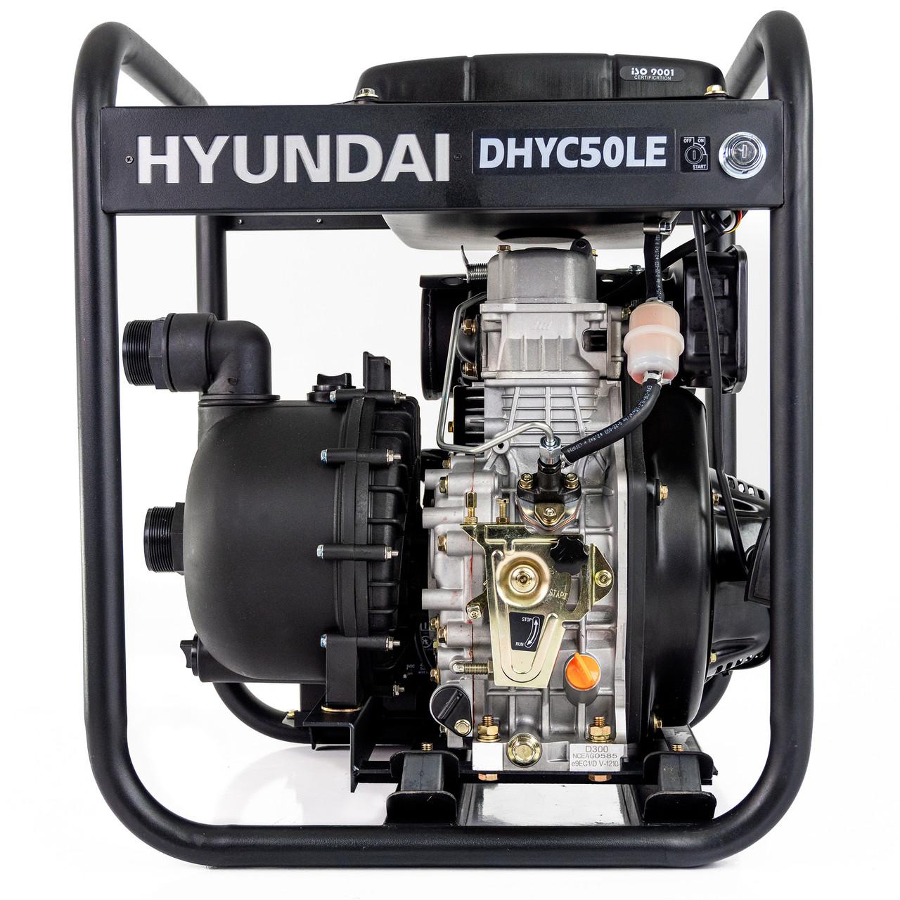 Hyundai DHYC50LE Diesel Water Pump / 50mm 2" / Chemical Water Pump / 35m Total Head / 7m Lift / 533L/min Flow Rate / 6hp / 296cc