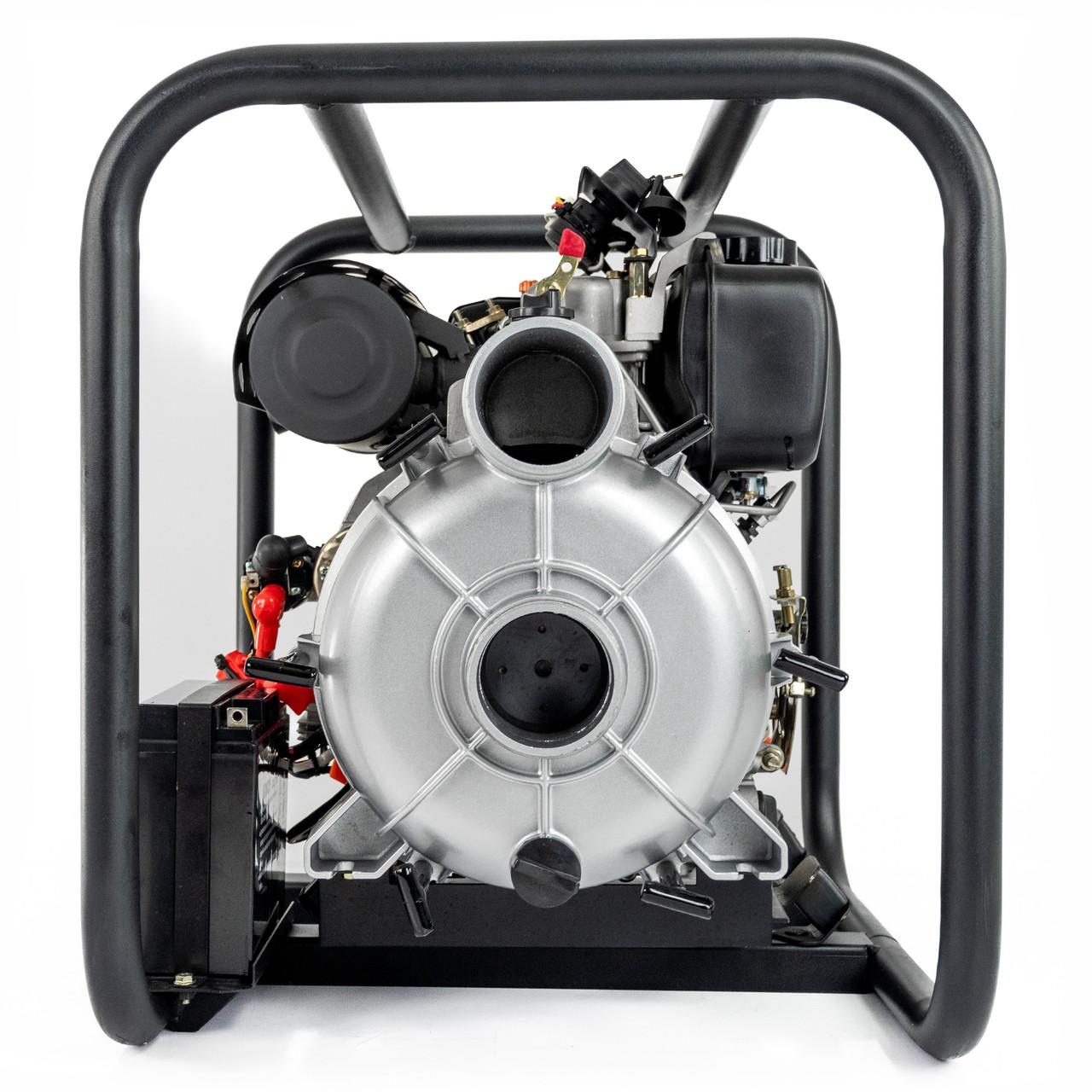 Hyundai DHYT80E Diesel Water Pump / 80mm 3" / Electric Start / Open Frame / Trash Water Pump / 25m Total Head / 6m Lift / 880min Flow Rate / 6hp / 296cc