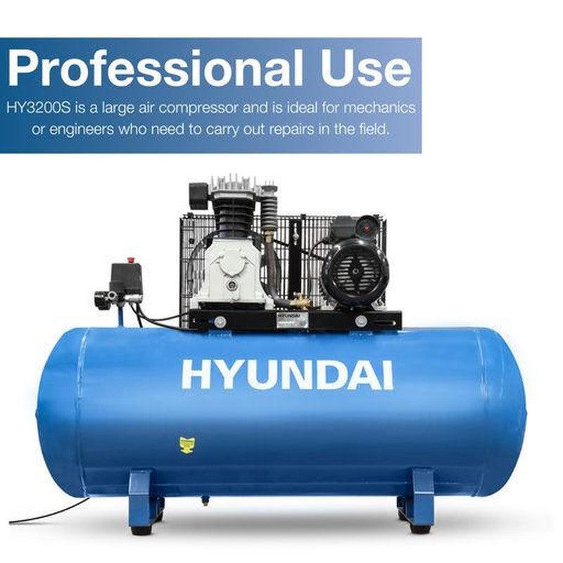 Hyundai HY3200S Belt Drive Electric Air Compressor / 3hp / 200L / 14CFM / 145psi