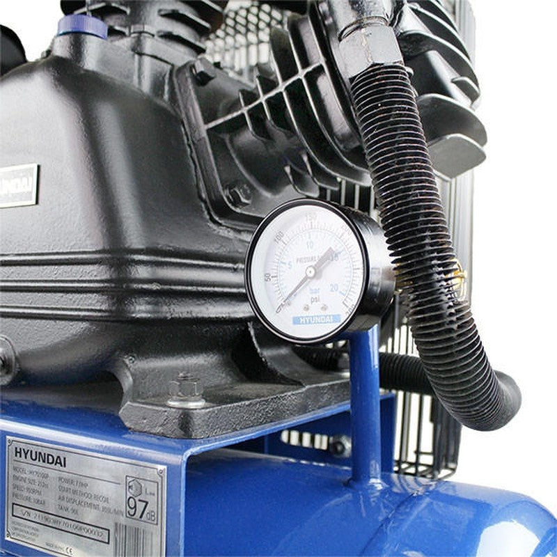 Hyundai HY70100P Heavy Duty Petrol Air Compressor Belt Drive / 7hp / 90L / 10.7CFM / 145psi