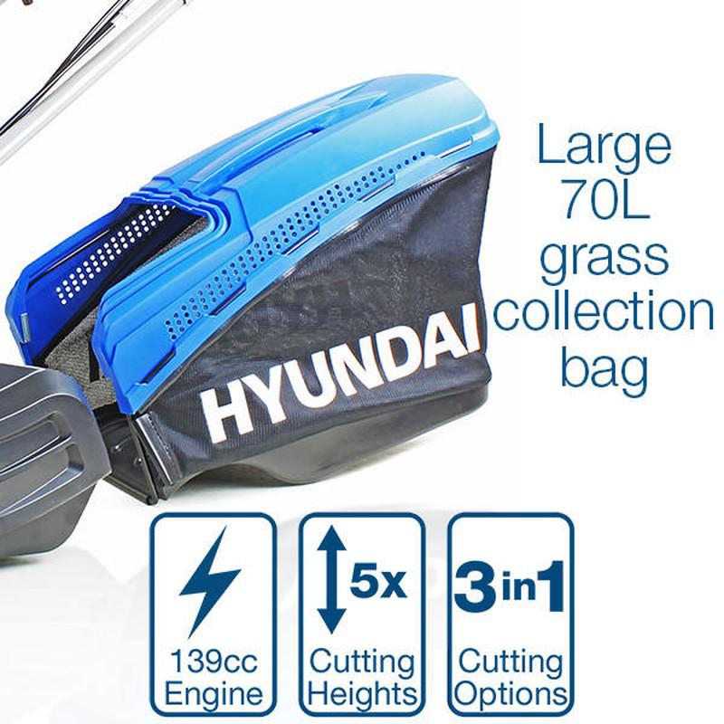 Hyundai HYM480SPER Petrol Lawn Mower Rear Roller Self Propelled Electric Start / 19" / 48cm / 139cc