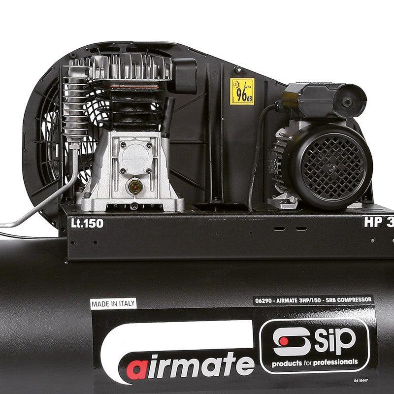 SIP 06290 3HP/150-SRB Belt Drive Compressor / 150 Litre / 13 CFM / 145 PSI
