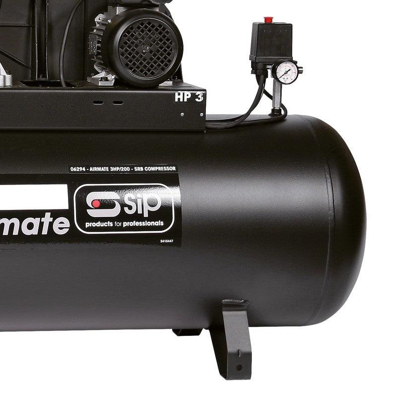 SIP 06294 3HP/200-SRB Belt Drive Compressor / 200 Litre / 13 CFM / 145 PSI