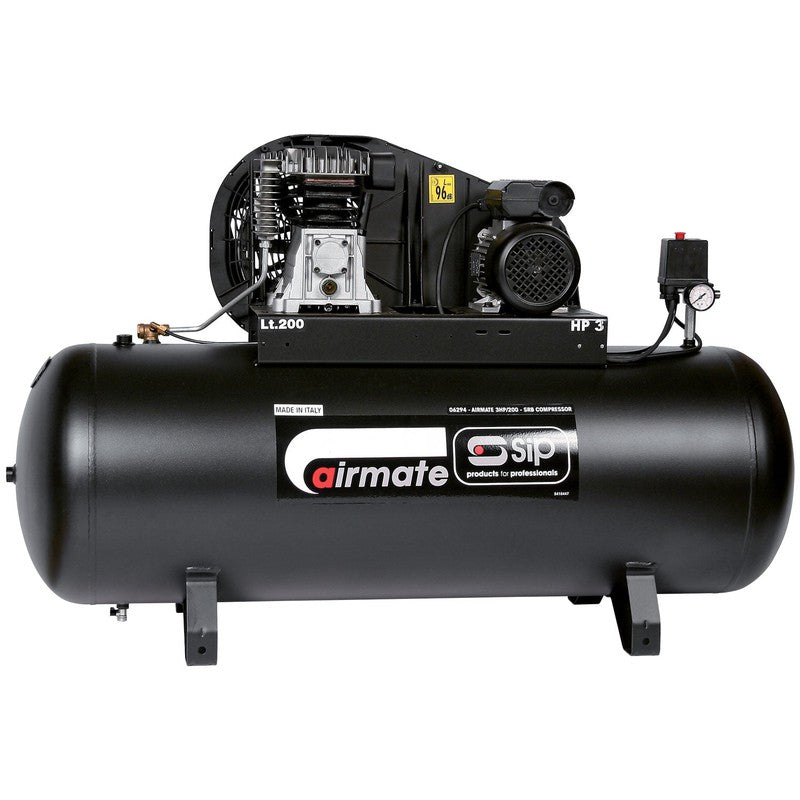 SIP 06294 3HP/200-SRB Belt Drive Compressor / 200 Litre / 13 CFM / 145 PSI