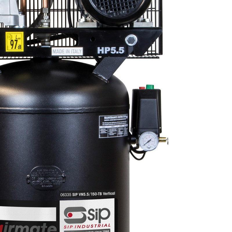SIP 06335 VN5.5/150-TB Vertical Belt Drive Compressor / 150 Litre / 24 CFM / 145 PSI