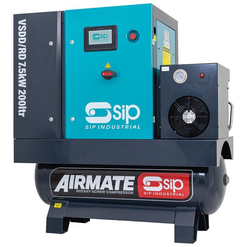SIP 08269 VSDD/RDF Rotary Screw Compressor with Dryer & Filter / 200 Litre / 37 CFM / 116 PSI / 7.5kW / 400v
