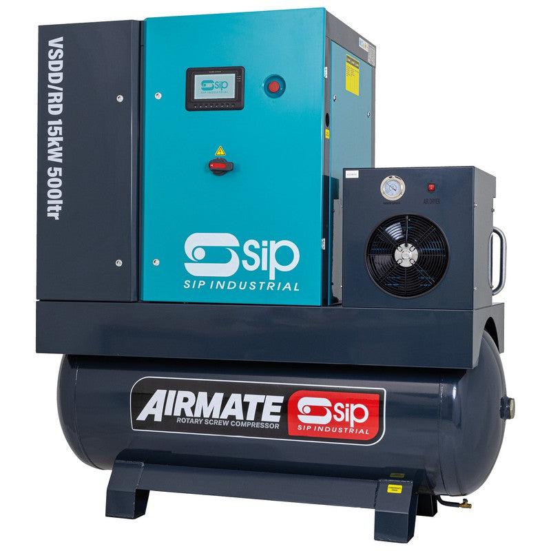 SIP 08281 VSDD/RDF Rotary Screw Compressor with Dryer & Filter / 500 Litre / 66 CFM / 145 PSI / 15kW / 400v