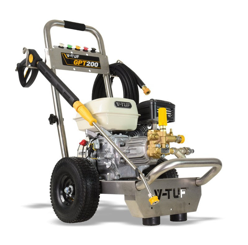 V-TUF GPT200 Petrol Pressure Washer Stainless Steel - Industrial Honda GP200 / 2755 PSI / 190 BAR / 720 LPH / 10M Hose